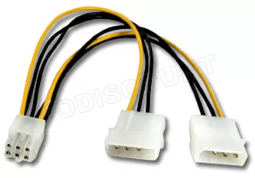 Adaptateur alimentation molex vers PCI-Express 6 pins