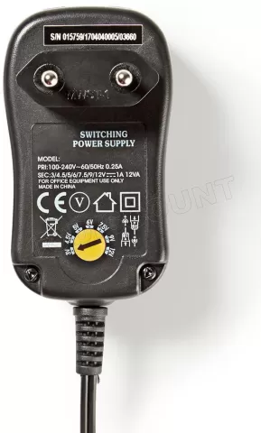 Photo de Adaptateur Secteur Universel Nedis 3-12V 1A (Noir)