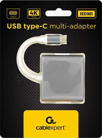 Photo de Adaptateur USB-C 3.0 CableXpert 02-SG vers HDMI, 1x USB-A ,1x USB-C (Gris)