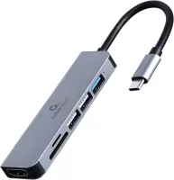 Photo de Adaptateur USB-C 3.0 CableXpert 6-02 vers HDMI, 3x USB-A ,1x USB-C et SD/MircroSD (Gris)