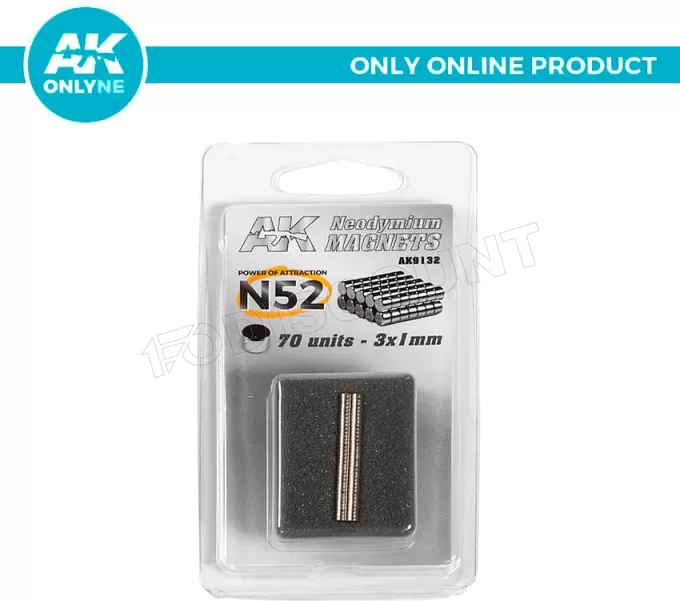 Ak Interactive - Aimants Neodyme 3x1mm N52 (70 Pièces)