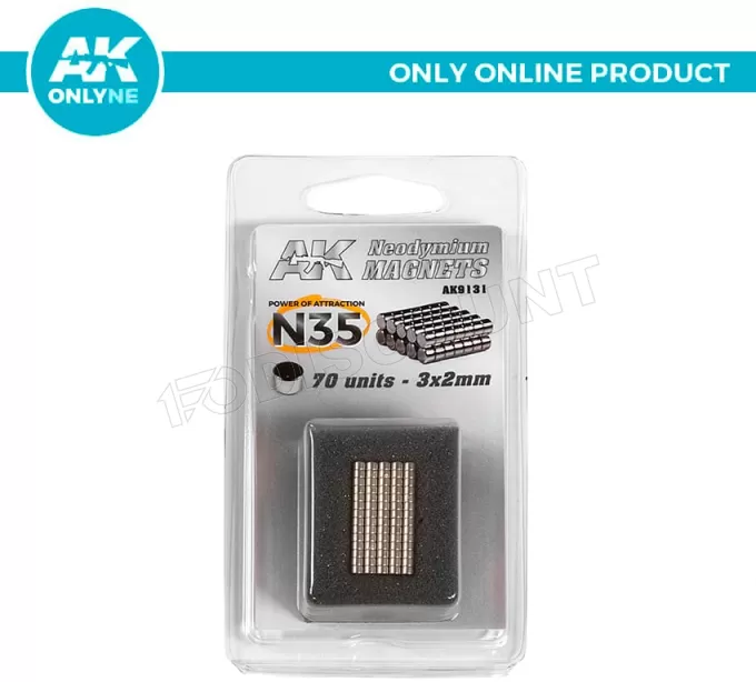 Ak Interactive - Aimants Neodyme 3x2mm N35 (70 Pièces)