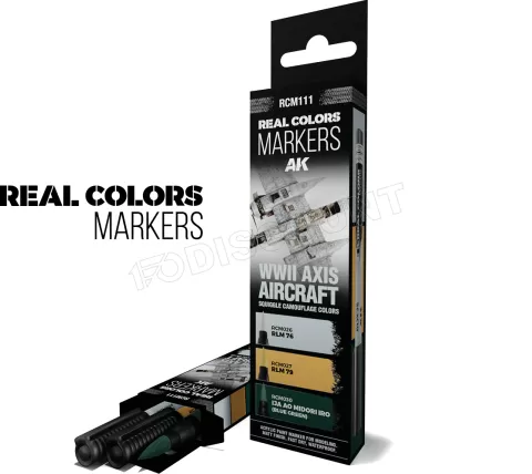 Photo de Ak Interactive - Real Colors Marker Set WWII Axis Aircraft Squiggle Camouflage (3 Markers)