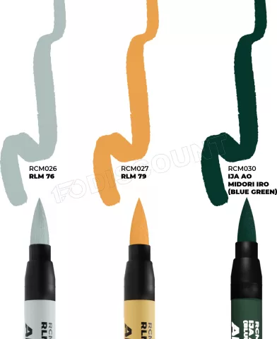 Photo de Ak Interactive - Real Colors Marker Set WWII Axis Aircraft Squiggle Camouflage (3 Markers)