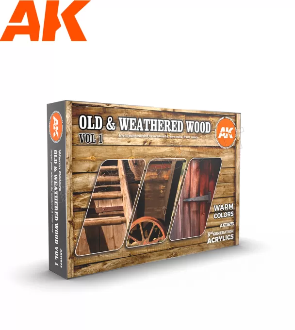 Ak Interactive Set de Peinture - Old Weathered Wood Vol.1