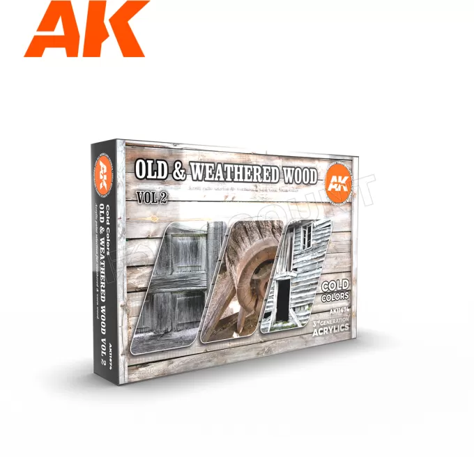 Ak Interactive Set de Peinture - Old Weathered Wood Vol.2