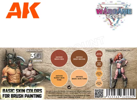 AK Interactive: Basic Skin Colors - Wargame Color Paint Set - AK1075