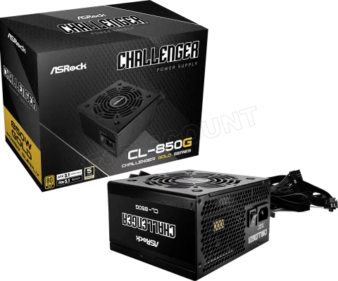 Photo de Alimentation ATX ASRock Challenger Gold - 850W (Noir)