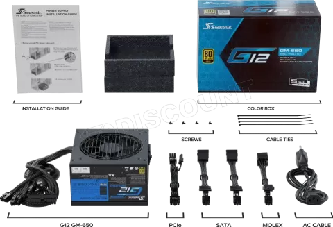 Photo de Alimentation ATX Seasonic G12 GM (2024) - 650W (Noir)