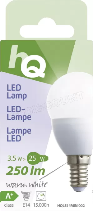 Ampoule mini-globe LED HQ E14 3,5W 250lm (Température Couleur 2700 K)