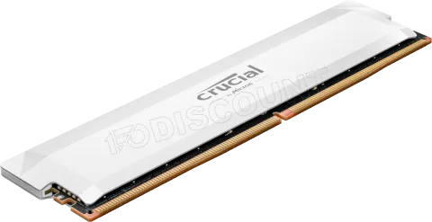 Photo de Barrette mémoire 16Go DIMM DDR5 Crucial Pro OC Gaming 6000MHz (Blanc)