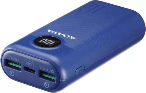 Photo de Batterie externe USB Adata P10000QCD - 10000mAh 22,5W (Bleu)