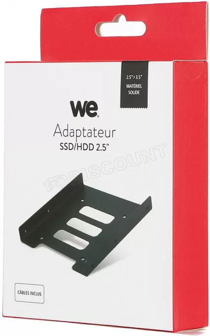 Berceau We 2"1/2 dans une baie de 3"1/2 pour SSD avec câbles (Noir)