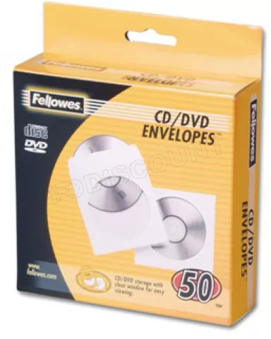 Fellowes 100 Enveloppes CD Plastique - Pochette CD / DVD