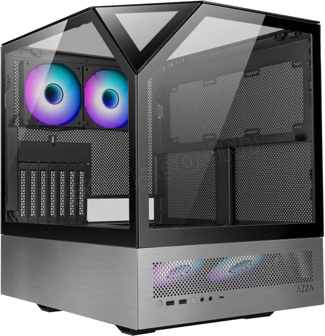 Boitier Cube E-ATX Sanctum RGB avec panneaux vitrés (Noir/Gris)