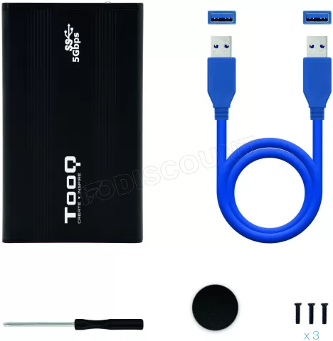 Photo de Boitier externe USB 3.1 TooQ TQE-2524 - S-ATA 2,5" (Noir)