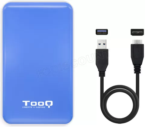 Photo de Boitier externe USB 3.1 TooQ TQE-2528 - S-ATA 2,5" (Bleu)