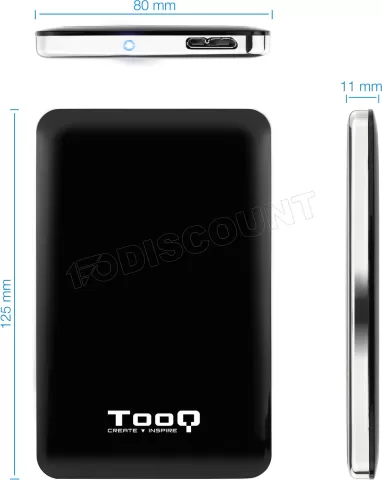 Photo de Boitier externe USB 3.1 TooQ TQE-2538 - S-ATA 2,5" (Noir)