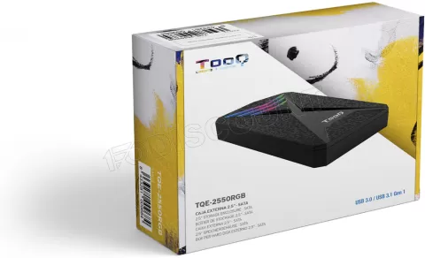 Photo de Boitier externe USB 3.1 TooQ TQE-2550 RGB - S-ATA 2,5" (Noir)