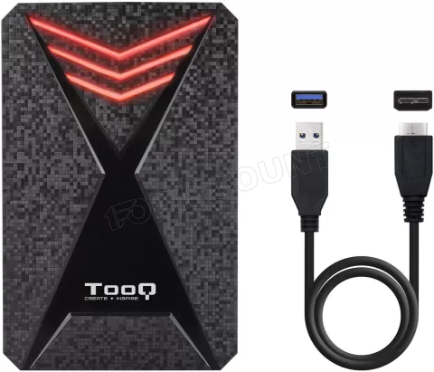 Photo de Boitier externe USB 3.1 TooQ TQE-2550 RGB - S-ATA 2,5" (Noir)