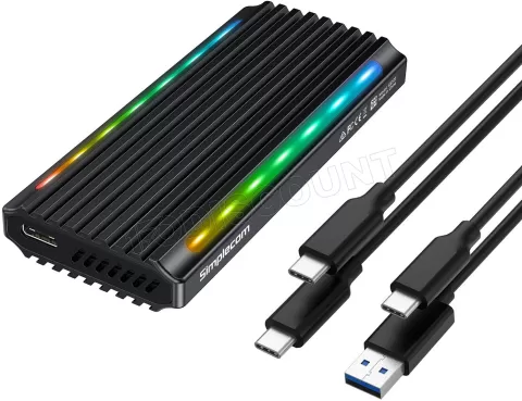 Photo de Boitier externe USB 3.2 Connectland RGB - S-ATA/NVMe M.2 Type 2280 (Noir)