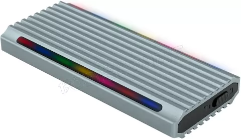 Photo de Boitier externe USB-C 3.2 Tooq Shinobi RGB - S-ATA/NVMe M.2 Type 2280 (Gris)