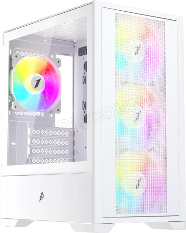 Photo de Boitier Mini Tour Micro ATX 1stPlayer Go2 RGB avec panneau vitré (Blanc)