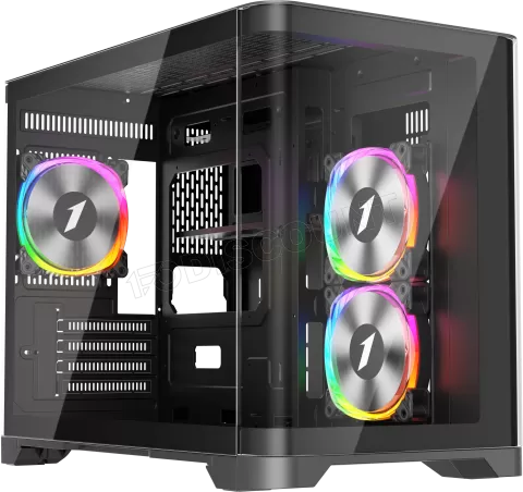 Photo de Boitier Mini Tour Micro ATX 1stPlayer UView 6 RGB avec panneaux vitrés (Noir)