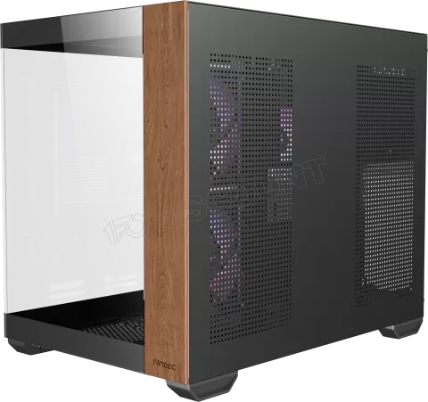 Photo de Boitier Mini Tour Micro-ATX Antec CX600M Wood RGB avec panneaux vitrés (Noir)