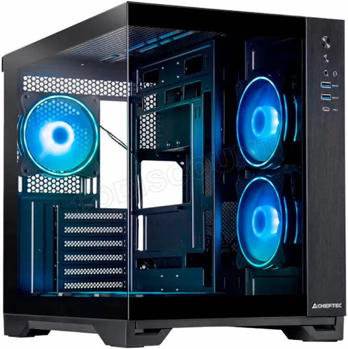 Boitier Mini Tour Micro ATX Chieftec Visio RGB avec panneaux vitrés (Noir)