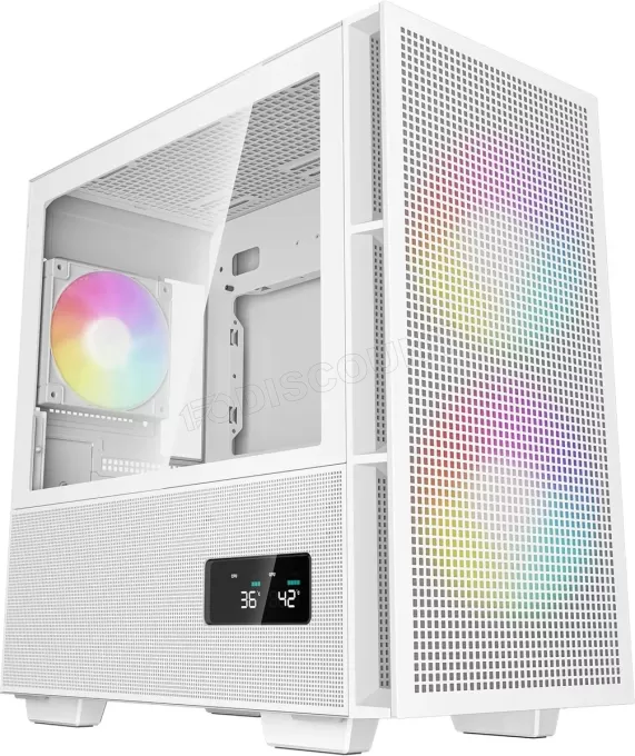 Boitier Mini Tour Micro ATX DeepCool CH360 Digital RGB avec panneau vitré (Blanc)