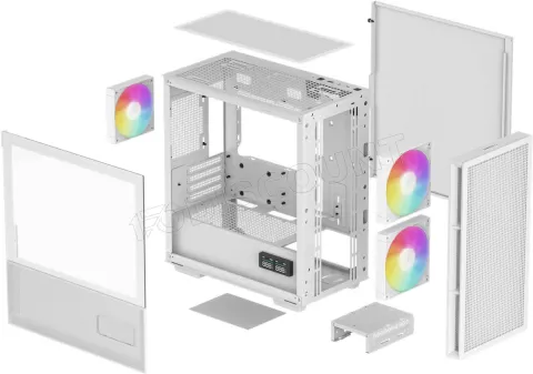 Photo de Boitier Mini Tour Micro ATX DeepCool CH360 Digital RGB avec panneau vitré (Blanc)