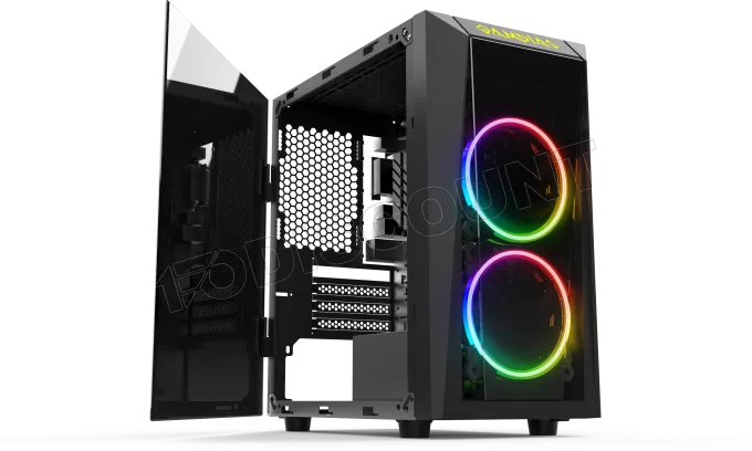 Boitier Mini Tour Micro ATX Gamdias Talos E1 RGB avec panneaux vitrés (Noir)