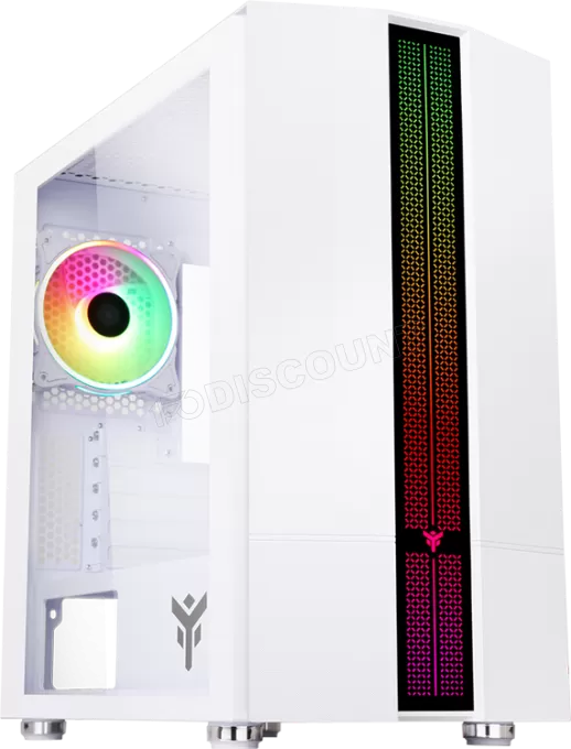 Boitier Mini Tour Micro ATX iTek Liflig 41 RGB avec panneau vitré (Blanc)