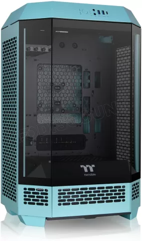 Photo de Boitier Mini Tour Micro ATX Thermaltake The Tower 300 avec panneaux vitrés (Bleu)