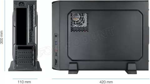Photo de Boitier Mini Tour Micro ATX TooQ Slim TQC-3007U3C avec alimentation SFX 500W (Noir)