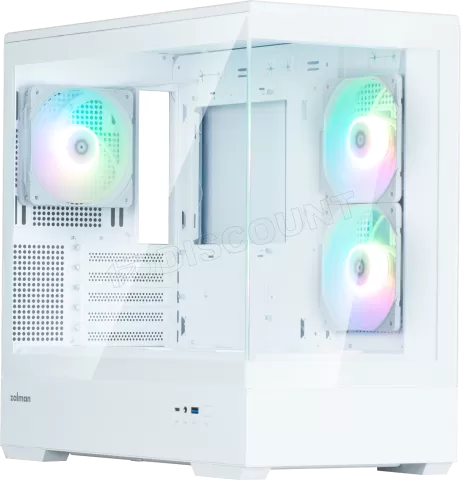 Photo de Boitier Mini Tour Micro ATX Zalman P30 V2 RGB avec panneaux vitrés (Blanc)