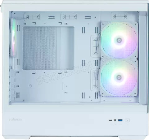 Photo de Boitier Mini Tour Micro ATX Zalman P30 V2 RGB avec panneaux vitrés (Blanc)