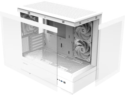 Photo de Boitier Mini Tour Micro ATX Zalman P30 V2 RGB avec panneaux vitrés (Blanc)