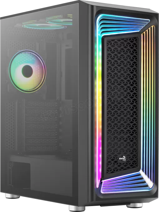 Boitier Moyen Tour ATX AeroCool Interstellar RGB avec panneau vitré (Noir)