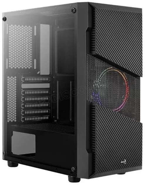 Boitier Moyen Tour ATX AeroCool Menace Saturn F RGB avec panneau vitré (Noir)