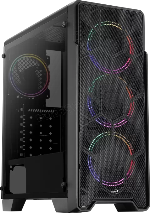 Boitier Moyen Tour ATX AeroCool Ore-G Saturn V2 RGB avec panneau vitré (Noir)