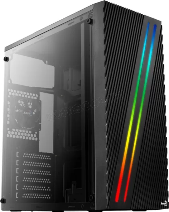 Boitier Moyen Tour ATX AeroCool Streak RGB avec panneau vitré (Noir)