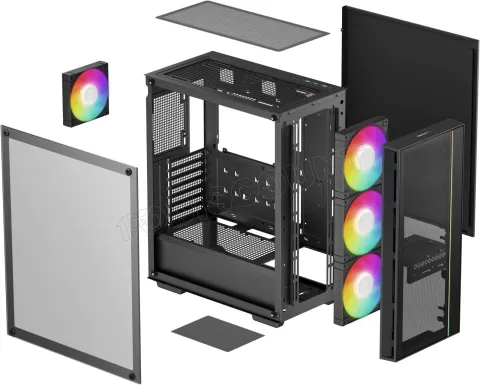 Photo de Boitier Moyen Tour ATX DeepCool Matrexx55 Mesh V4 C RGB avec panneau vitré (Blanc)