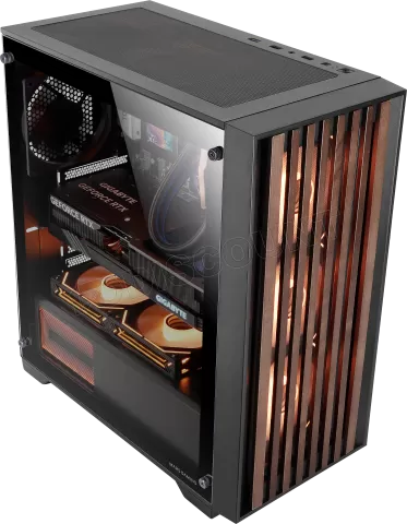 Photo de Boitier Moyen Tour ATX Mars Gaming MC-Wood RGB avec panneau vitré (Noir/Transparent)