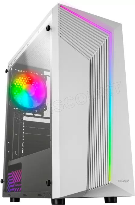 Boitier Moyen Tour ATX Mars Gaming MC-X7 RGB avec panneau vitré (Blanc)