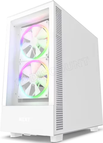 Photo de Boitier Moyen Tour ATX NZXT H5 Elite RGB avec panneaux vitrés (Blanc)