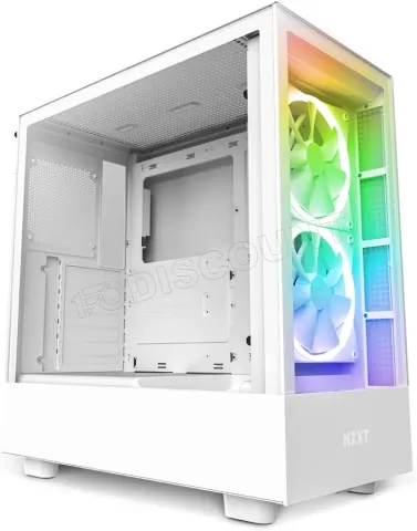 Photo de Boitier Moyen Tour ATX NZXT H5 Elite RGB avec panneaux vitrés (Blanc)