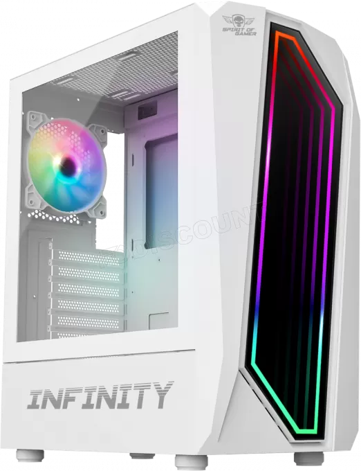 Boitier Moyen Tour ATX Spirit of Gamer Infinity RGB avec panneaux vitrés (Blanc)