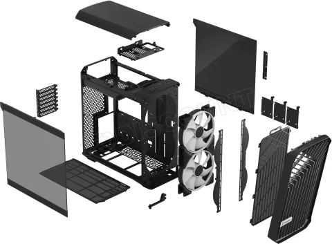 Photo de Boitier Moyen Tour E-ATX Fractal Design Torrent Compact RGB avec panneaux vitrés (Noir)